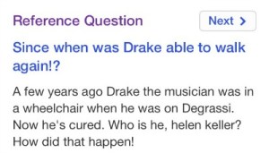 Cause, like, he was in a wheelchair in the show. But now that he's a musician he can walk again. What's the deal, Google?