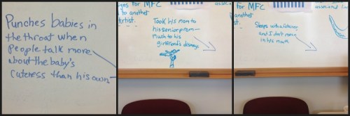 to add insult to injury. The hilarious illustration under the middle picture was drawn by "this guy." Because he's a talented writer and an incredible artist too. Bastard. 